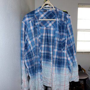 Torrid Size 5x Plus Dip Dye Plaid Flannel